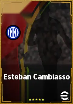 Esteban Cambiasso eFootball 2026 player card, 86 OVR DMF