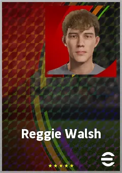 Reggie Walsh eFootball 2026 player card, 63 OVR CMF