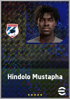 Hindolo Mustapha eFootball 2026 player card, 68 OVR AMF