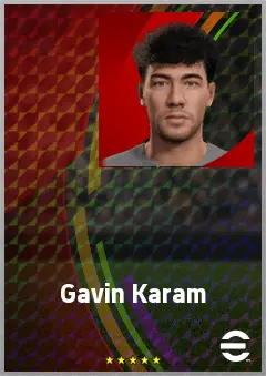 Gavin Karam eFootball 2026 player card, 60 OVR CMF