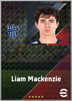 Liam Mackenzie eFootball 2026 player card, 63 OVR CMF