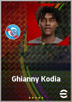 Ghianny Kodia eFootball 2026 player card, 62 OVR RWF