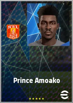 Prince Amoako eFootball 2026 player card, 72 OVR LWF