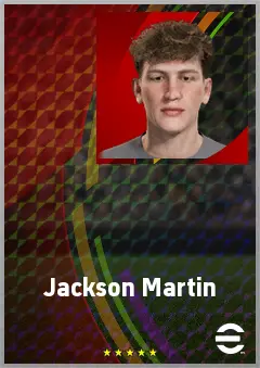 Jackson Martin eFootball 2026 player card, 60 OVR CF