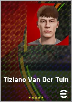 Tiziano Van Der Tuin eFootball 2026 player card, 63 OVR GK