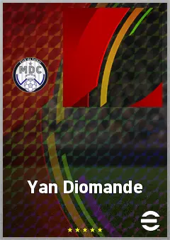 Yan Diomande eFootball 2026 player card, 78 OVR LWF