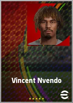 Vincent Nvendo eFootball 2026 player card, 66 OVR CF