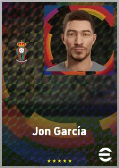 Jon García eFootball 2026 player card, 64 OVR CMF