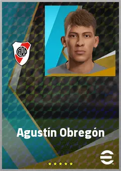 Agustín Obregón eFootball 2026 player card, 67 OVR RB