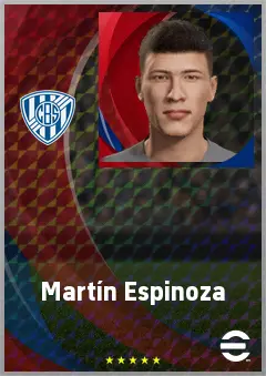 Martín Espinoza eFootball 2026 player card, 62 OVR CF