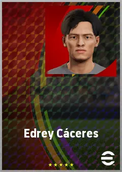 Edrey Cáceres eFootball 2026 player card, 64 OVR CMF