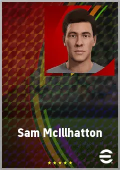 Sam McIllhatton eFootball 2026 player card, 67 OVR CMF
