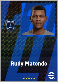Rudy Matondo eFootball 2026 player card, 68 OVR CMF