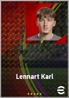 Lennart Karl eFootball 2026 player card, 75 OVR AMF
