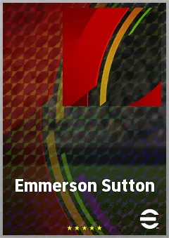 Emmerson Sutton eFootball 2026 player card, 62 OVR LWF