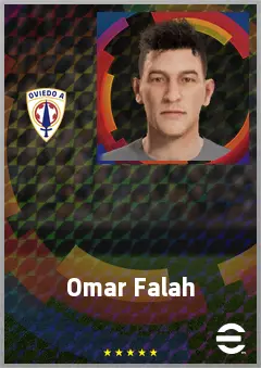 Omar Falah eFootball 2026 player card, 62 OVR LB