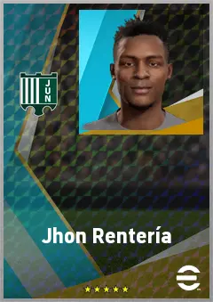 Jhon Rentería eFootball 2026 player card, 70 OVR RWF