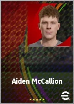 Aiden McCallion eFootball 2026 player card, 60 OVR CMF