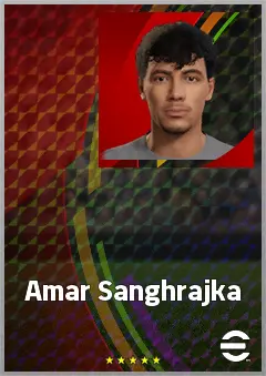 Amar Sanghrajka eFootball 2026 player card, 60 OVR CMF
