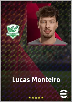 Lucas Monteiro eFootball 2026 player card, 63 OVR GK