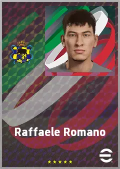 Raffaele Romano eFootball 2026 player card, 66 OVR RB
