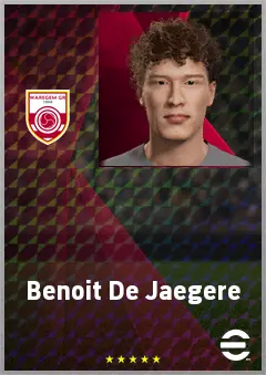 Benoit De Jaegere eFootball 2026 player card, 63 OVR LB