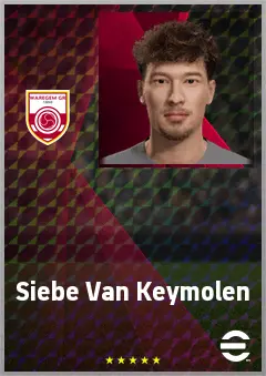 Siebe Van Keymolen eFootball 2026 player card, 63 OVR CMF