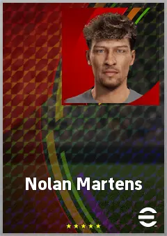 Nolan Martens eFootball 2026 player card, 65 OVR RB