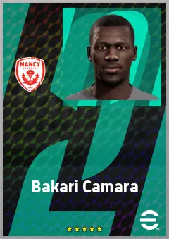 Bakari Camara eFootball 2026 player card, 64 OVR DMF