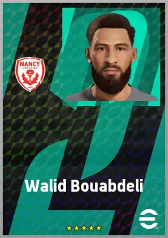 Walid Bouabdeli eFootball 2026 player card, 66 OVR AMF