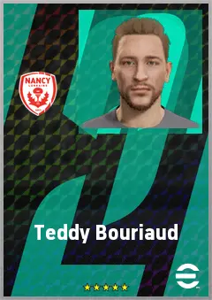 Teddy Bouriaud eFootball 2026 player card, 64 OVR CMF