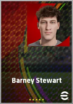 Barney Stewart eFootball 2026 player card, 63 OVR CF