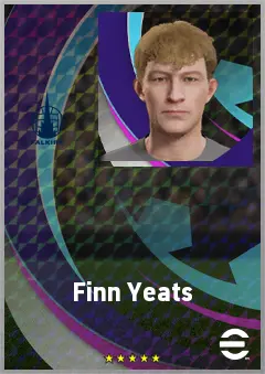 Finn Yeats eFootball 2026 player card, 68 OVR CMF