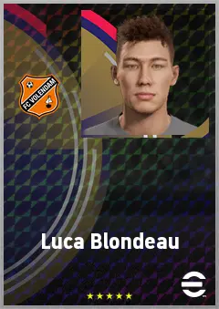 Luca Blondeau eFootball 2026 player card, 62 OVR CB