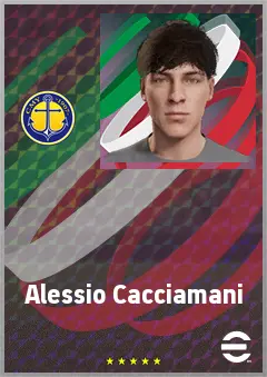 Alessio Cacciamani eFootball 2026 player card, 64 OVR LWF