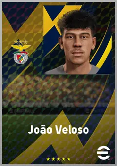 João Veloso eFootball 2026 player card, 67 OVR CMF
