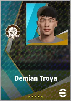 Demian Troya eFootball 2026 player card, 64 OVR CMF