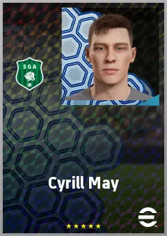 Cyrill May eFootball 2026 player card, 67 OVR CB