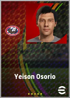 Yeison Osorio eFootball 2026 player card, 63 OVR CF
