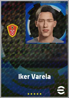 Iker Varela eFootball 2026 player card, 64 OVR LWF