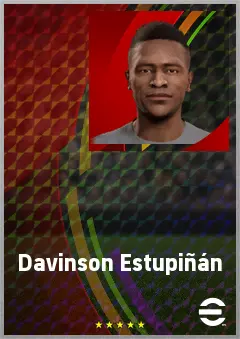 Davinson Estupiñán eFootball 2026 player card, 64 OVR LWF