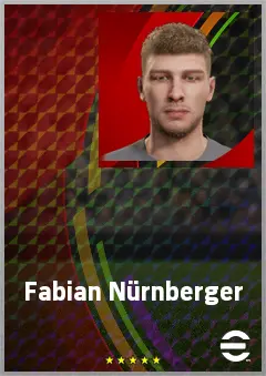 Fabian Nürnberger eFootball 2026 player card, 70 OVR LB