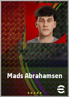 Mads Abrahamsen eFootball 2026 player card, 62 OVR LWF
