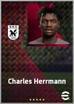 Charles Herrmann eFootball 2026 player card, 64 OVR RWF
