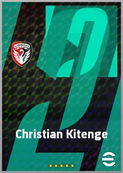 Christian Kitenge eFootball 2026 player card, 63 OVR RWF