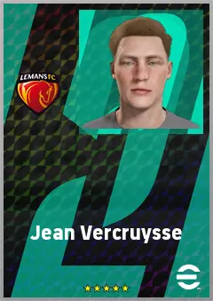 Jean Vercruysse eFootball 2026 player card, 67 OVR CMF