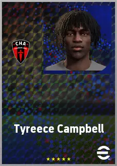 Tyreece Campbell eFootball 2026 player card, 69 OVR LWF