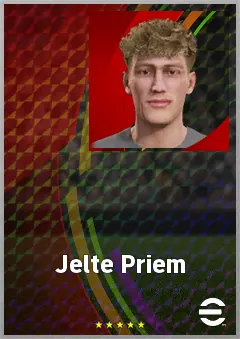 Jelte Priem eFootball 2026 player card, 62 OVR CB