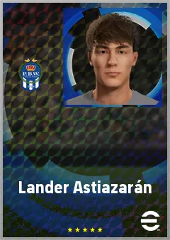Lander Astiazarán eFootball 2026 player card, 66 OVR AMF