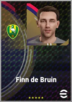 Finn de Bruin eFootball 2026 player card, 63 OVR AMF